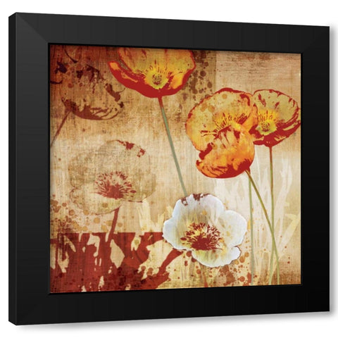 Poppy Heat I Black Modern Wood Framed Art Print by Venter, Tandi
