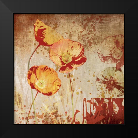 Poppy Heat II Black Modern Wood Framed Art Print by Venter, Tandi