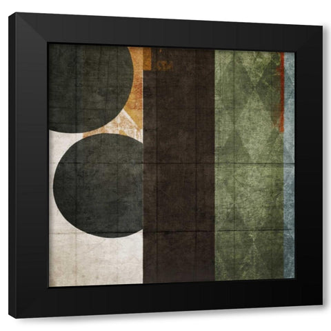 Woven Black Modern Wood Framed Art Print with Double Matting by NOAH