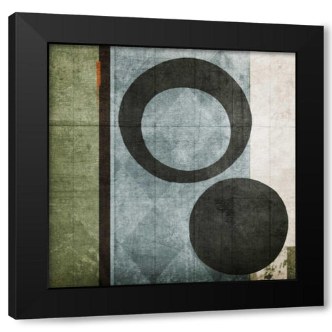 Woven Black Modern Wood Framed Art Print with Double Matting by NOAH