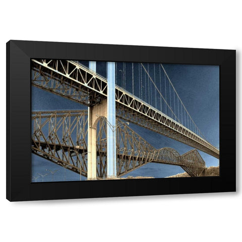 Two Solitudes Black Modern Wood Framed Art Print by LOVIT