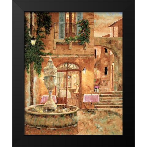 Evening at the Fountain Black Modern Wood Framed Art Print by Archambault, Gilles