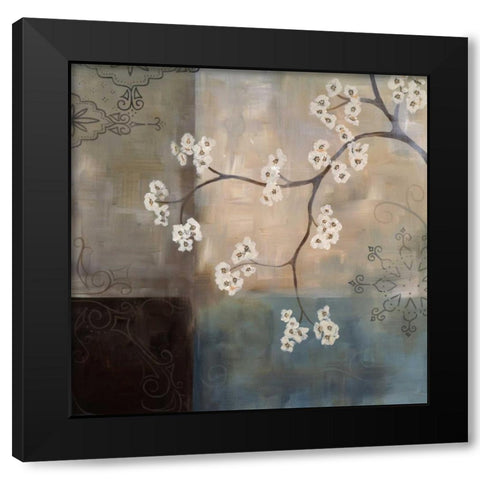 Spa Blossom I Black Modern Wood Framed Art Print with Double Matting by Maitland, Laurie
