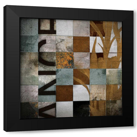 Divisions Black Modern Wood Framed Art Print by NOAH