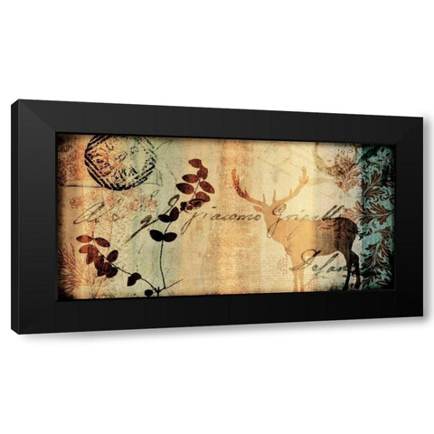 Letter II Black Modern Wood Framed Art Print with Double Matting by Leal, Fernando