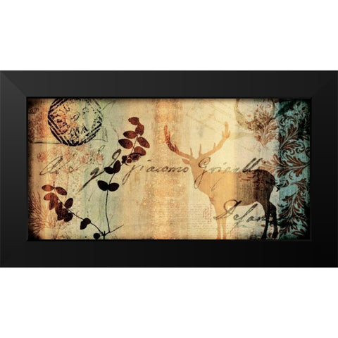 Letter II Black Modern Wood Framed Art Print by Leal, Fernando