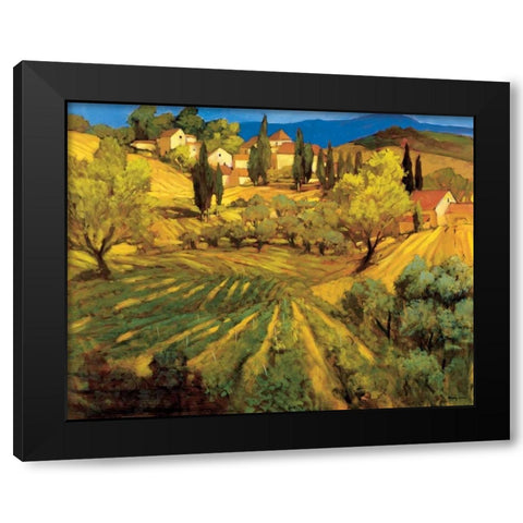 Mount Ventoux Black Modern Wood Framed Art Print with Double Matting by Craig, Philip