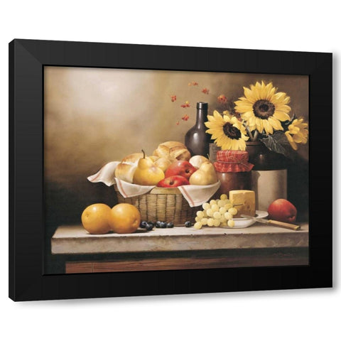 On the Kitchen Table Black Modern Wood Framed Art Print by Santos, Victor