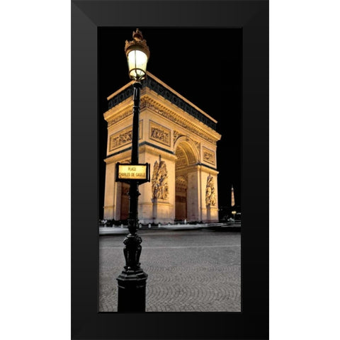 Paris Nights I Black Modern Wood Framed Art Print by Maihara, Jeff