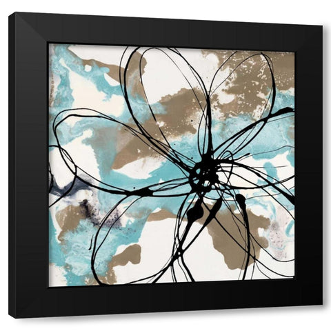 Free Flow I Black Modern Wood Framed Art Print with Double Matting by Barnes, Natasha