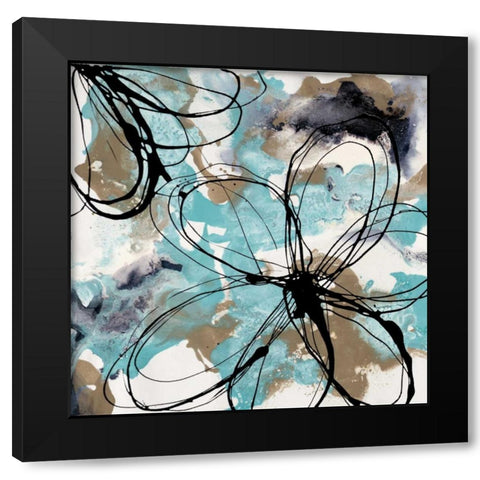 Free Flow II Black Modern Wood Framed Art Print by Barnes, Natasha