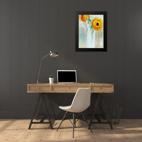Movimento Black Modern Wood Framed Art Print by Parker, Karen Lorena