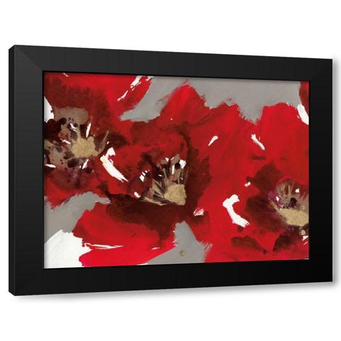 Red Poppy Forest I Black Modern Wood Framed Art Print with Double Matting by Barnes, Natasha