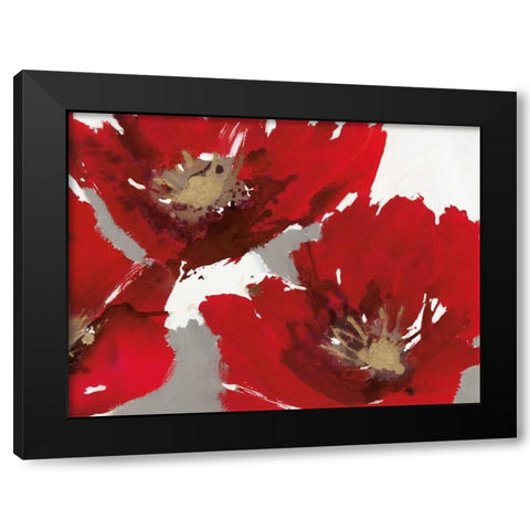 Red Poppy Forrest II  Black Modern Wood Framed Art Print by Barnes, Natasha