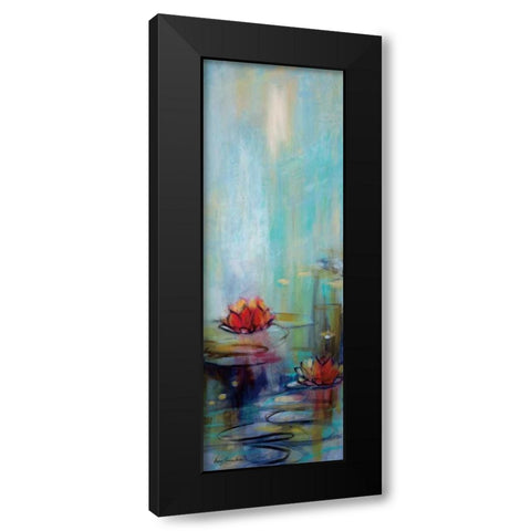 Aqua Lotus I Black Modern Wood Framed Art Print by Parker, Karen Lorena