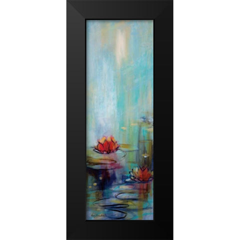 Aqua Lotus I Black Modern Wood Framed Art Print by Parker, Karen Lorena