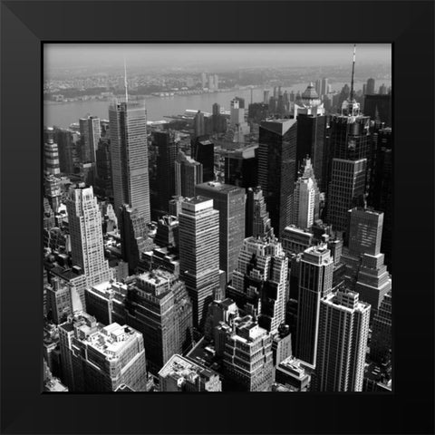 Manhattan to Brooklyn Black Modern Wood Framed Art Print by Craig, Jordan