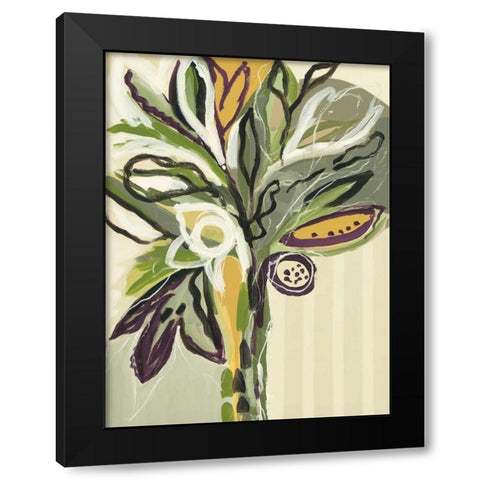Serene Floral II Black Modern Wood Framed Art Print with Double Matting by Maritz, Angela