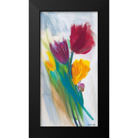 Bright Tulip Bunch II Black Modern Wood Framed Art Print by Parker, Karen Lorena