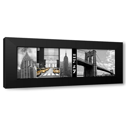 A Glimpse of NY Black Modern Wood Framed Art Print with Double Matting by Maihara, Jeff