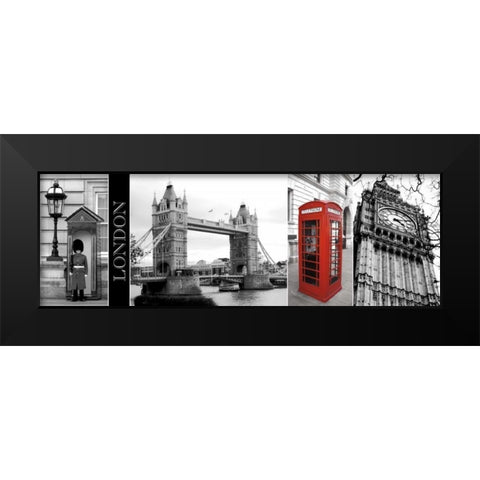 A Glimpse of London Black Modern Wood Framed Art Print by Maihara, Jeff