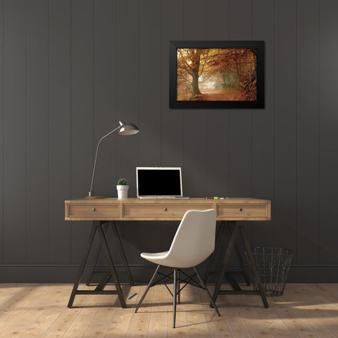 Autumn Dream Black Modern Wood Framed Art Print by Vila , Toni
