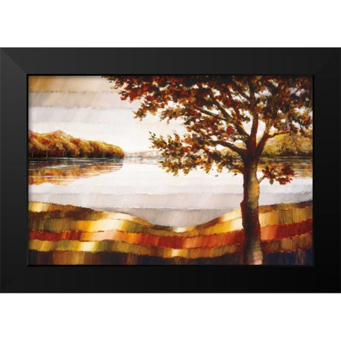 Lake Mamry Black Modern Wood Framed Art Print by Burdy, Zenon