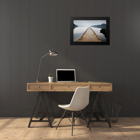 Off Orcas Island Black Modern Wood Framed Art Print by Cahill, Michael