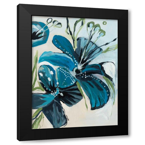Flowers of Azure I Black Modern Wood Framed Art Print with Double Matting by Maritz, Angela
