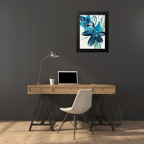 Flowers of Azure II Black Modern Wood Framed Art Print by Maritz, Angela