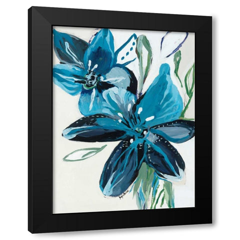 Flowers of Azure II Black Modern Wood Framed Art Print by Maritz, Angela