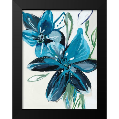 Flowers of Azure II Black Modern Wood Framed Art Print by Maritz, Angela