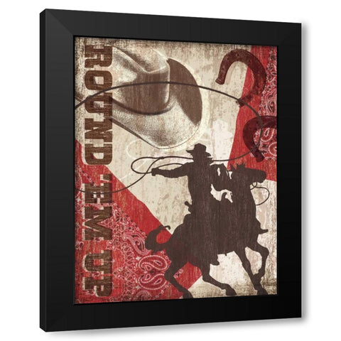 Round Em Up Black Modern Wood Framed Art Print with Double Matting by Venter, Tandi