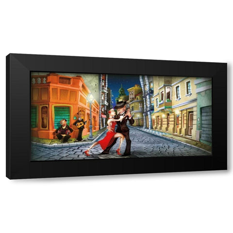 Tango Black Modern Wood Framed Art Print with Double Matting by Perez, Adam