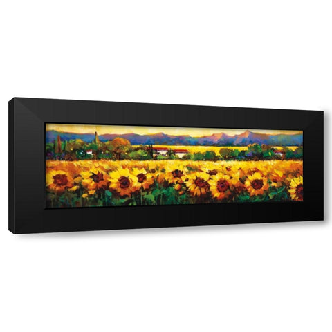 Sweeping Fields of Sunflowers Black Modern Wood Framed Art Print by OToole, Nancy