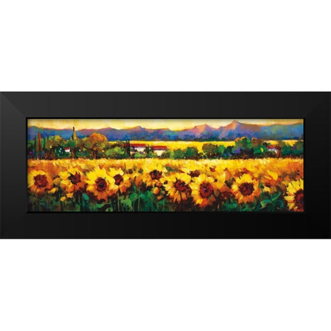 Sweeping Fields of Sunflowers Black Modern Wood Framed Art Print by OToole, Nancy