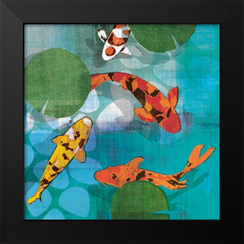 Lucky Koi II Black Modern Wood Framed Art Print by Venter, Tandi