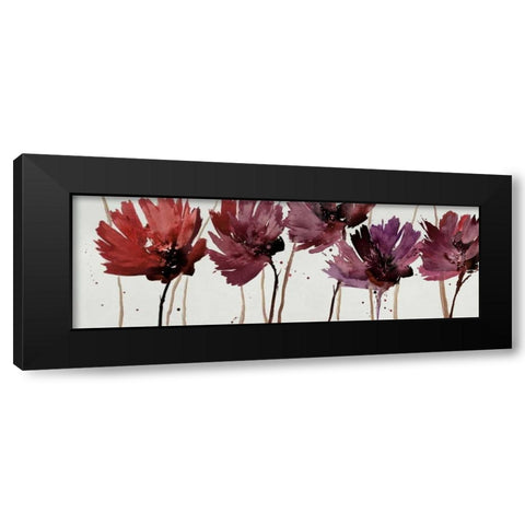 Blushing Blooms Black Modern Wood Framed Art Print with Double Matting by Barnes, Natasha