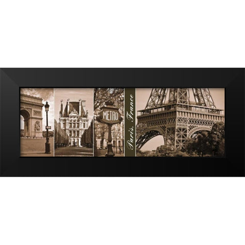 A Glimpse of Paris  Black Modern Wood Framed Art Print by Maihara, Jeff