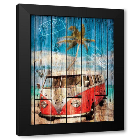 La Playa Black Modern Wood Framed Art Print with Double Matting by Sola, Bresso