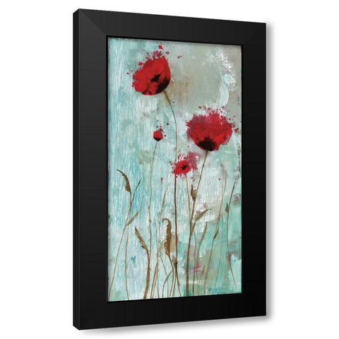 Splash Poppies II Black Modern Wood Framed Art Print by Brink, Catherine