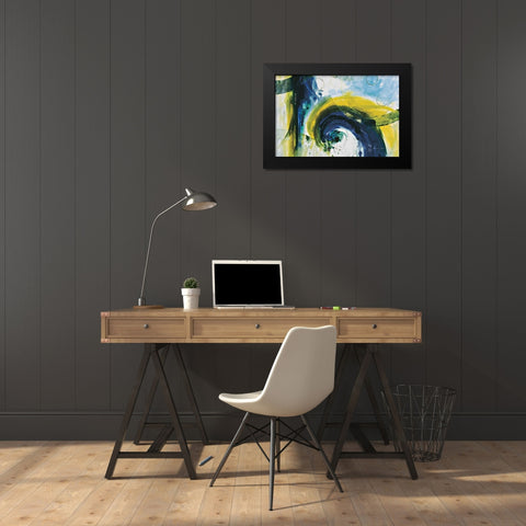 Rainfall Black Modern Wood Framed Art Print by Hawkins, Julie