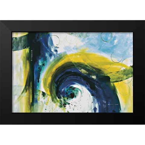 Rainfall Black Modern Wood Framed Art Print by Hawkins, Julie