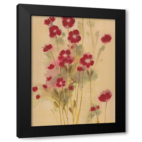 Crimson Elegance Black Modern Wood Framed Art Print by MARIA