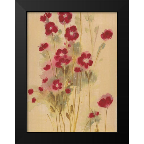 Crimson Elegance Black Modern Wood Framed Art Print by MARIA