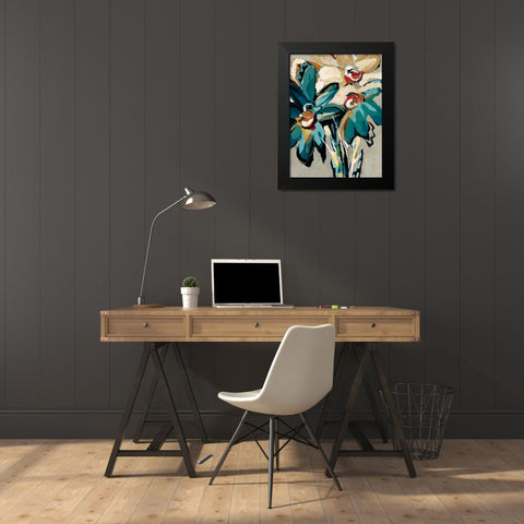 Blooming Blue I Black Modern Wood Framed Art Print by Maritz, Angela