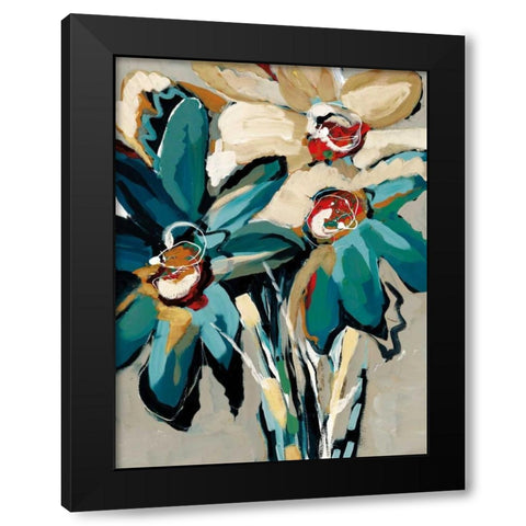 Blooming Blue I Black Modern Wood Framed Art Print by Maritz, Angela
