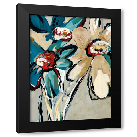 Blooming Blue II Black Modern Wood Framed Art Print by Maritz, Angela
