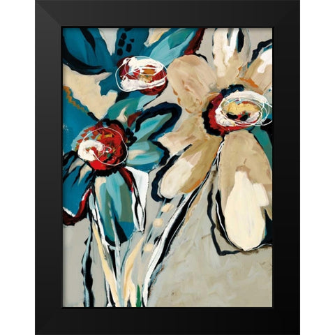 Blooming Blue II Black Modern Wood Framed Art Print by Maritz, Angela