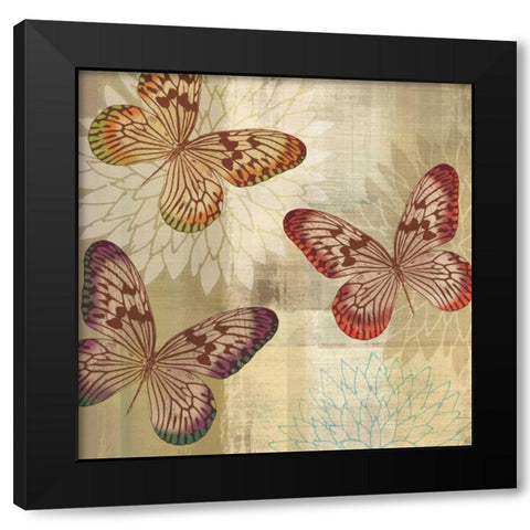 Tropical Butterflies I Black Modern Wood Framed Art Print with Double Matting by Venter, Tandi